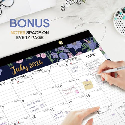 Desk Calendar 2026-2027, 18-Month Calendar Runs from July 2026 to December 2027, Large 17" x 12" Monthly Desktop & Wall Calendar for Home & Office - Midnight Garden - color: g-Midnight Garden, size: Jul 2026 – Dec 2027