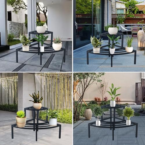 Outdoor Plant Stand Aluminum Lightweight Flower Rack Rustproof | Rustproof WaterProof and Rust-Free Corner Shelf Ladder Rack Perfect for Indoor and Outdoor Greenery Display