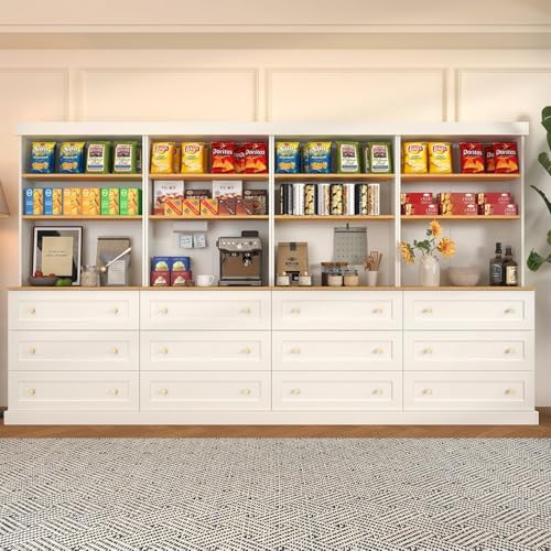 ivaniti 71" Tall Farmhouse Kitchen Pantry, Large Storage Cabinet with Drawers, Freestanding Coffee Bar Hutch with Microwave Stand, Adjustable Shelves for Kitchen, Living Room, White 4 Sets - color: White, size: 4B