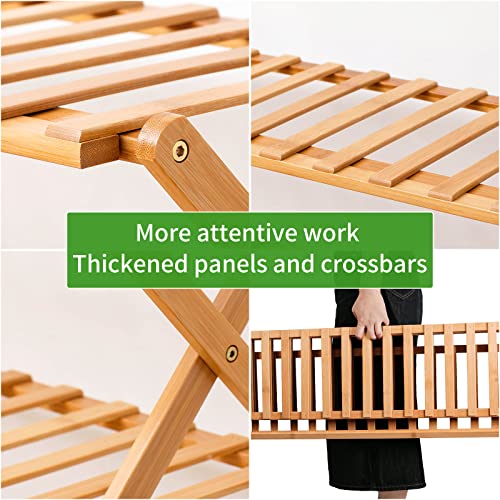 Choclaif Free Standing Shoe Racks for Closet, Shoe Shelf Bamboo Shoe Rack for Bedroom, Entryway Hallway Closet Living Room Organizer(3 Tier) - size: 3 Tier