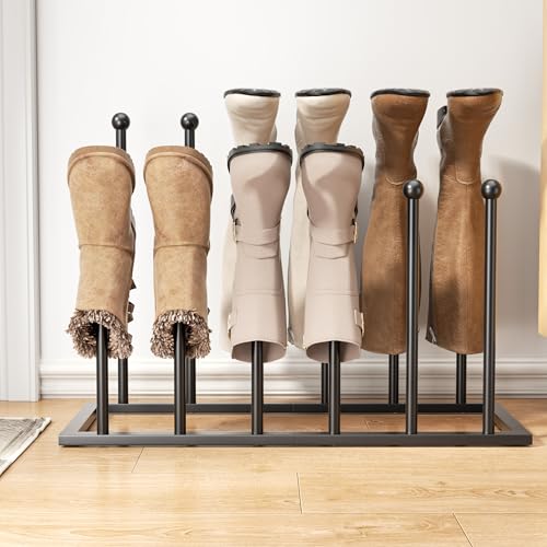 pickpiff Free Standing Shoe Racks - Black Metal Boot Rack for Dorm Room, Closet, Entryway, Bedroom, Patio Outdoor, Hallway, Black, Shoe Storage Fit for 6 Pairs - color: Black, size: Standard Poles - Medium for 6 Pairs