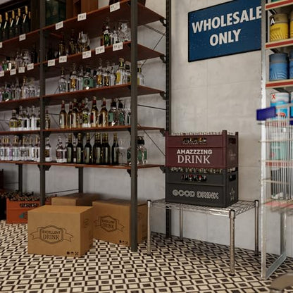 18" Deep x 24" Wide x 14" Height Wire Shelving Kit | 1-Tier | NSF Commercial Storage Rack Unit - size: 18" Deep x 24" Wide