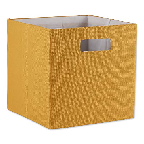 DII Collapsible Polyester Storage Cube, Solid, Lightweight and Durable, Large Square, 13x13x13, Honey Gold - color: Honey Gold, size: Large Square, 13x13x13"