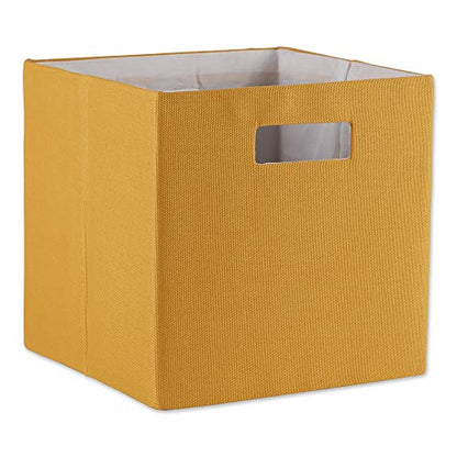 DII Collapsible Polyester Storage Cube, Solid, Lightweight and Durable, Large Square, 13x13x13, Honey Gold - color: Honey Gold, size: Large Square, 13x13x13"