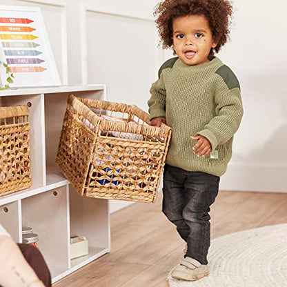 ECR4Kids Streamline 5-Compartment Storage Cabinet, 24in, Classroom Furniture, White Wash - color: White Wash