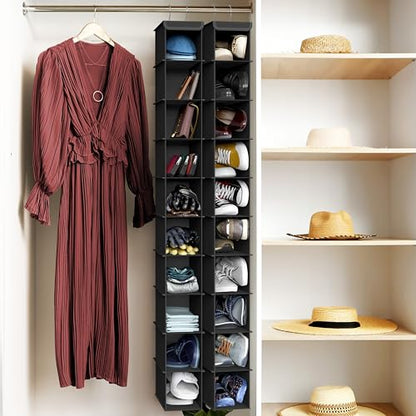 Simple Houseware 2 Pack 10 Shelves Hanging Organizer, Black - color: Black, size: 2-Pack