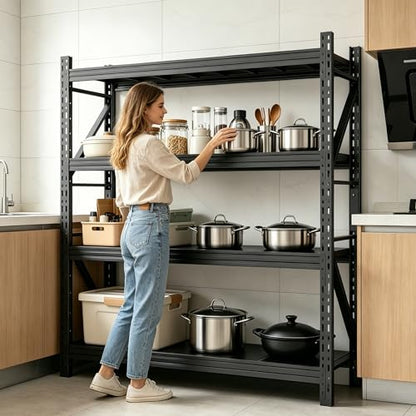 Heavy Duty Garage Shelving,73" H 3000LBS Load Capacity Metal Garage Storage Shelves Adjustable Industrial Shelving Unit for Garage,Warsehouse,Workshop - size: 73"H*31.9"W*13.8"D