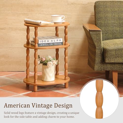 MaxSmeo End Table, Small Side Table for Small Spaces, Modern Oval Night Stand Accent Table for Living Room, Bedroom, Brown - color: Brown