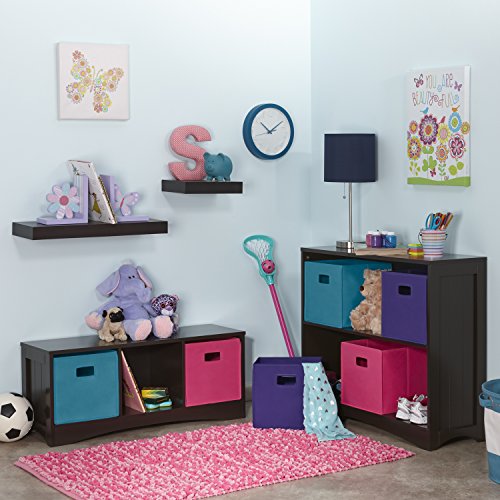 RiverRidge Horizontal Bookcase, Espresso | Classic Beadboard Side Panels, Playroom Book and Toy Organizer with 2 Open Shelves, Painted MDF - color: Espresso