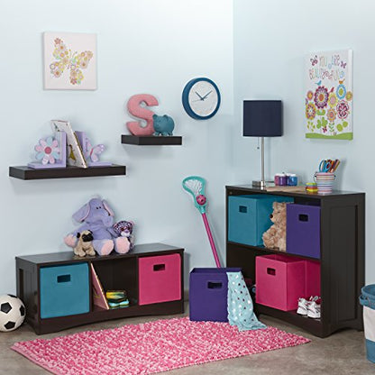 RiverRidge Horizontal Bookcase, Espresso | Classic Beadboard Side Panels, Playroom Book and Toy Organizer with 2 Open Shelves, Painted MDF - color: Espresso