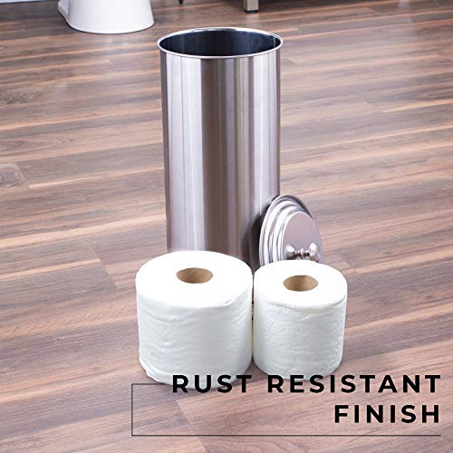 JS Jackson Supplies Free Standing Extra Large Toilet Paper Holder - Stainless Steel - color: Stainless Steel