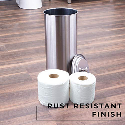 JS Jackson Supplies Free Standing Extra Large Toilet Paper Holder - Stainless Steel - color: Stainless Steel