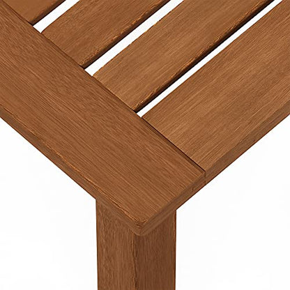 Furinno FG18506 Tioman Hardwood Patio Furniture Outdoor End Table, Natural - color: Natural, size: 17.5"D x 17.7"W x 17.3"H