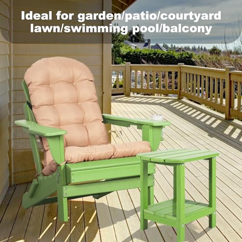 Outdoor Side Table 2 -Tier Adirondack Table HDPE Patio Side Table Weather Resistant End Table Small Outdoor Table (Lime) - color: Lime