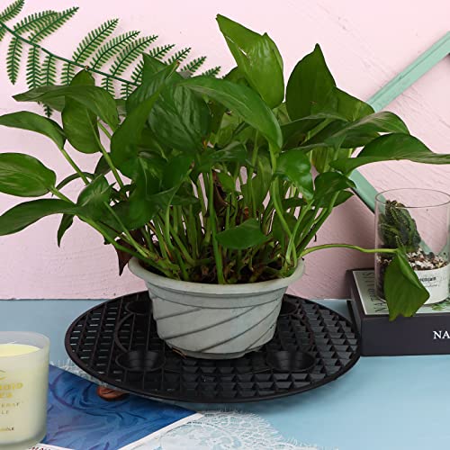 4 Pcs Black Plastic Plant Pot Holder, Heavy Duty Stand for Indoor/Outdoor (4x30cm/12inch)