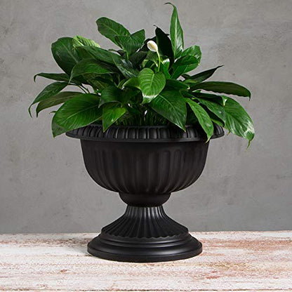 Root & Vessel, 39188.03, Grecian Urn Planter, 18-Inch, Black - color: Black, size: 18-Inch