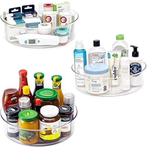 3 Pack Lazy Susan 11.5" Inch Turntable Organizer for Cabinet Pantry Organizers and Storage Organization Spinning Spice Rack Bins Rotating Condiment for Countertop Kitchen Sink - size: 11.5 inch 3pack