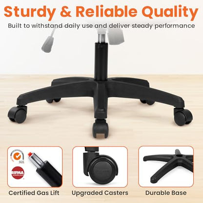 NEO CHAIR Office Desk Chair Gaming Computer High Back Support Mesh Comfy Seat with Adjustable Ergonomic Headrest Lumbar Rolling Flip-up Armrests and Wheels (Black) - color: Black