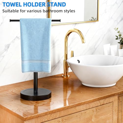 Hand Towel Stand, Stainless Steel Hand Towel Holder Rack for Bathroom Countertop, 16.5Inch Adjustable Retractable T-Shape Free Standing Hand Towel Rack for Bathroom Kitchen Countertop, Matte Black - size: T-Shape