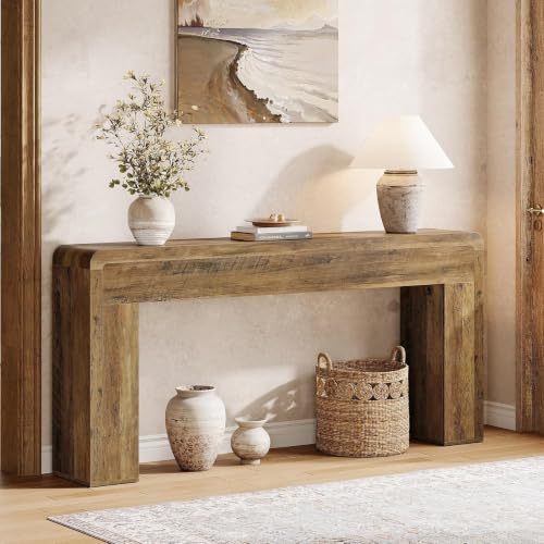 Tribesigns 70.9-Inch Extra Long Console Table, Rustic Wooden Sofa Table Behind Couch, Farmhouse Entryway Console for Living Room, Entryway, Hallway, Foyer (Brown) - color: Brown