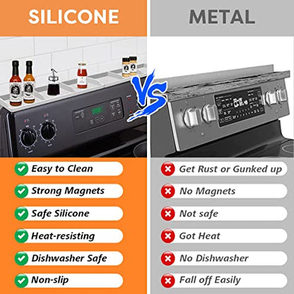 Hydream Stove Top for Silicone Shelf,30 Inch Magnetic Shelf Over the Stove Spice Rack of,Kitchen Organizer Magnet Above Stovetop Flat Back of Storage Suctioned-Light Grey - color: Light Grey