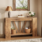 Console Table for Entryway, 47 Inches Narrow Sofa Table Behind The Couch, Farmhouse Wood Entry Table with Storage Shelves for Hallway Foyer Living Room, Rustic Wood Grain