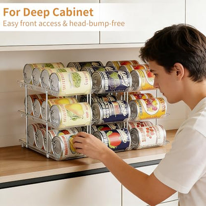 LXLXXL Can Organizer For Pantry Canned Food Goods Organizer For Cabinet Clear Automatic Rolling Can Storage Organizer Pantry Holders Rack, Holds Up to 36 Cans - size: 3Tier*3