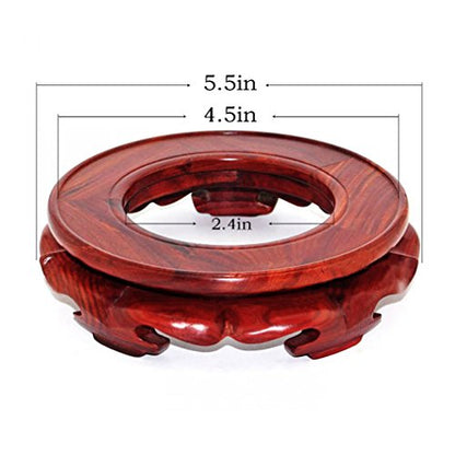 GOLDY&WENDY Rosewood Circular Display Stand with Hole for Collectibles - size: 4.5" Inside Diameter