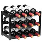 Bamboo Wine Rack, Sturdy and Durable Wine Storage Cabinet Shelf, Wine Racks Countertop for Pantry - 3 Tiers 12 Bottle Wine Rack, Black - color: 3 Tier Black