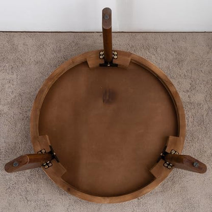 36.61'' Round Coffee Table, Modern Countryside Farmhouse Rustic Wood Coffee Table for Living Room, Easy Assembly, Natural - color: Ø36.61''-natural Wood