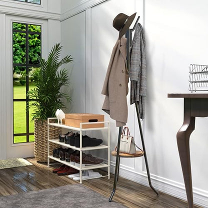 Simple Houseware Freestanding Coat Rack with Shelf, 9 hooks, Black - color: Black, style: Modern