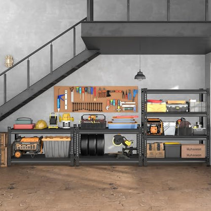 Utility Storage Garage Shelving - 40'' Wide 1350 Lbs Heavy Duty 3 Tier Metal Shelves Adjustable - Freestanding Rack Units for Basement Kitchen Pantry - Black 40" W x 16" D x 36" H - size: 40"Wx16"D-3T-BK