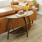 Martin Svensson Home LAX Mid Century Wood Sofa Console Table, Nutmeg Brown | Retro Modern, Half-Moon Table with Lower Shelf, for Living Room or Entryway - color: Warm Nutmeg Brown
