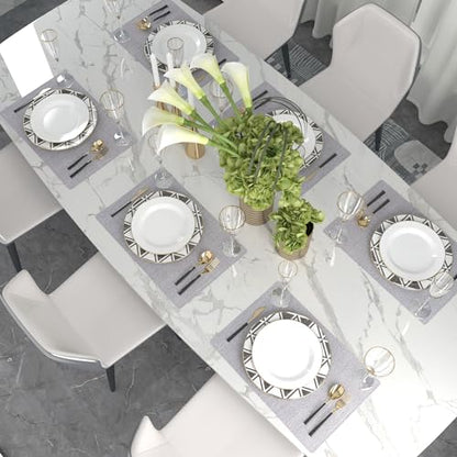 4 Piece 12 x 18 inch Soft Faux Linen Place Mats Heat Resistant Dining Table Place Mats Cloth Kitchen Table Mats 12x18 Grey - color: Gray, size: Rectangular Placemats 12" x 18"