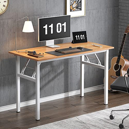 Need 47 inches Computer Desk Office Desk Folding Table with BIFMA Certification Computer Table Workstation,Teak White AC5BW-120 - color: Teak & White, size: 47 inches