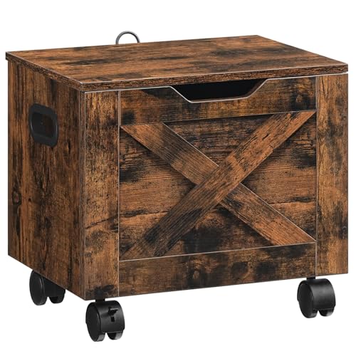 MAHANCRIS Rolling Filing Cabinet, Small File Cabinet Under Desk with Single Drawer, Hanging File Organizer for A4/Letter-Size Documents, Organizer Box, for Home Office, Rustic Brown FCRB4001 - color: Rustic Brown