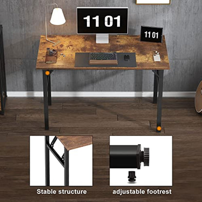 Need 47 inches Computer Desk Office Desk Folding Table with BIFMA Certification Computer Table Workstation, Rustic Brown AC5FB-120 - color: Rustic Brown, size: 47 inches