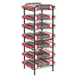 smusei Water Bottle Organizer 7 Tier Free Standing Vertical Metal Water Bottle Rack Shelf Adjustable Water Bottle Beverage Drink Stand Holder for Kitchen Pantry Food Storage, Bronze - size: 7 Tier