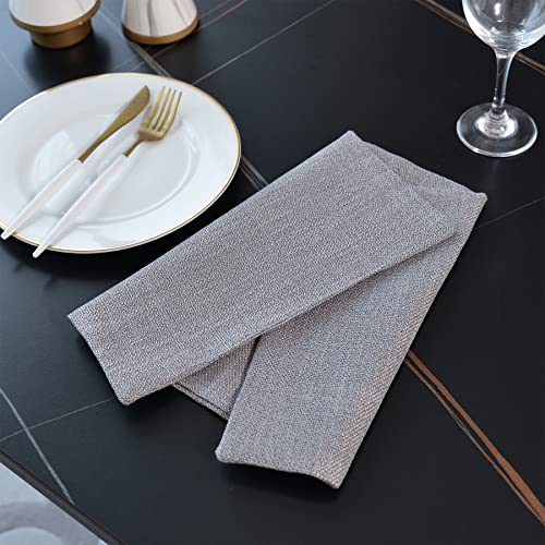 4 Piece 12 x 18 inch Soft Faux Linen Place Mats Heat Resistant Dining Table Place Mats Cloth Kitchen Table Mats 12x18 Grey - color: Gray, size: Rectangular Placemats 12" x 18"