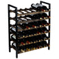 MyGift Wine Rack Freestanding Floor Stand, 6 Tier Wine Bottle Shelf - Holds up to 36 Bottles (Solid Wood)", since unit is 6 rack. - color: Solid Wood