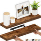 Ballucci Floating Shelves, 36" Wood Wall Shelf Set of 2, with Invisible Brackets for Bathroom, Living Room, Bedroom, Kitchen, Nursery, 6" Deep, Rustic Brown - color: Rustic Brown, size: 35.4 inches