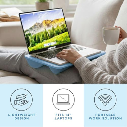 LAPGEAR Compact Lap Desk – Sky Blue, Fits 14" Laptops - color: Sky Blue, size: 14″ Laptop (Compact)