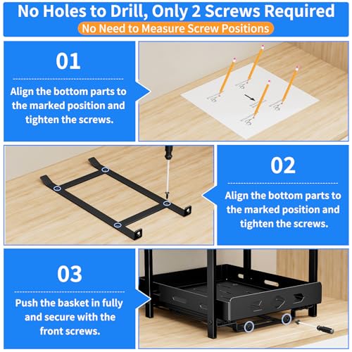 BOIVSHI Pull Out Spice Racks for Inside Cabinets, 2-Tier Cabinet Spice Rack, Height Adjustable Spice Rack Organizer for Cabinet, Kitchen Vertical Spice Rack (9.7''Wx10.8''Dx9.2''H, Metal Black) - size: 9.7''Wx10.8''Dx9.2''H,2 Tier