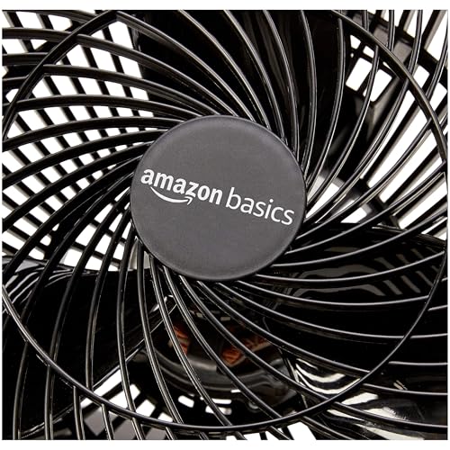 Amazon Basics Air Circulator Fan, Desk Fan for Bedroom, Home and Office, With 90-Degree Tilt Head, 3 Speed Settings, Lightweight (4.2 LBS), 70 Watts, Black, 14.8"Wx7.6"Dx14.1"H - size: 14.8"W x 7.6"D x 14.1"H
