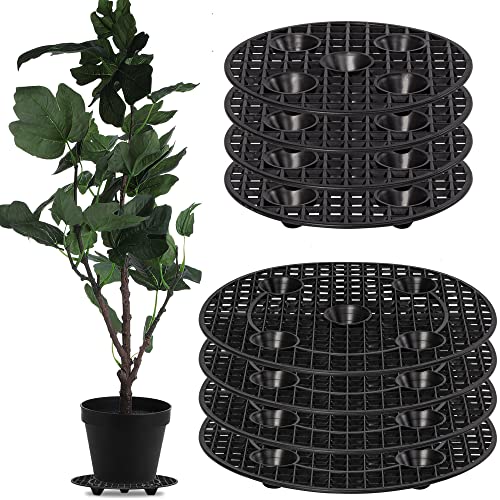8Pcs Plant Stand Indoor Outdoor, Plant Level Pot Elevator- 2 Size Plant Riser Holder Plastic Floor Protector Plant Trivet, Heavy Planter Holder for Prevent Rot and Damage on Patio & Deck(7.9"&11.8" )
