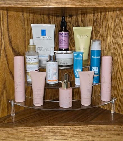 Gonice Small Clear Acrylic Display Riser, 4 Tier Desktop Display Stand for Mini Figurines, Doll Corner Shelf for Home, Office - size: 4tier