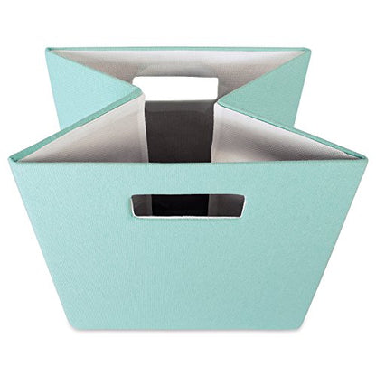 DII Poly-Cube Storage Collection Hard Sided, Collapsible Solid, Small, Aqua (Pack of 2) - color: Blue, size: Small Square, 11x11x11" (Pack of 2)