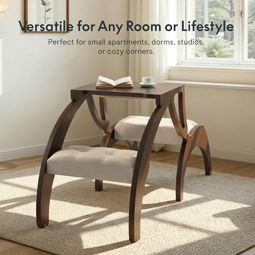 FLEXISPOT 3-in-1 Convertible Chair to Table with 2 Seats,Desk and Chair Set for 2, Upholstered Accent Chair with Solid Wood Frame, Easy Flip Design, Space Saving Furniture for Small Apartments - size: Convertible Chair for 2