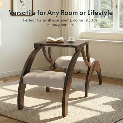 FLEXISPOT 3-in-1 Convertible Chair to Table with 2 Seats,Desk and Chair Set for 2, Upholstered Accent Chair with Solid Wood Frame, Easy Flip Design, Space Saving Furniture for Small Apartments - size: Convertible Chair for 2