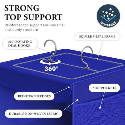 Simple Houseware 5 Shelf Hanging Closet Organizer, Dark Blue - color: Dark Blue, size: 5 Shelf